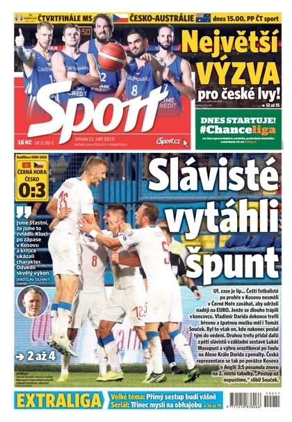 E-magazín Sport - 11.9.2019 - CZECH NEWS CENTER a. s.