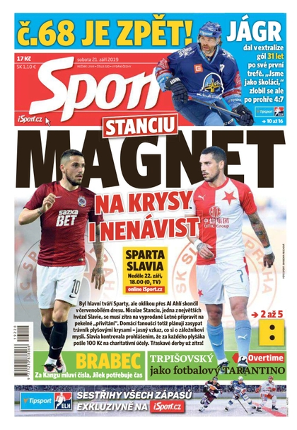 E-magazín Sport - 21.9.2019 - CZECH NEWS CENTER a. s.
