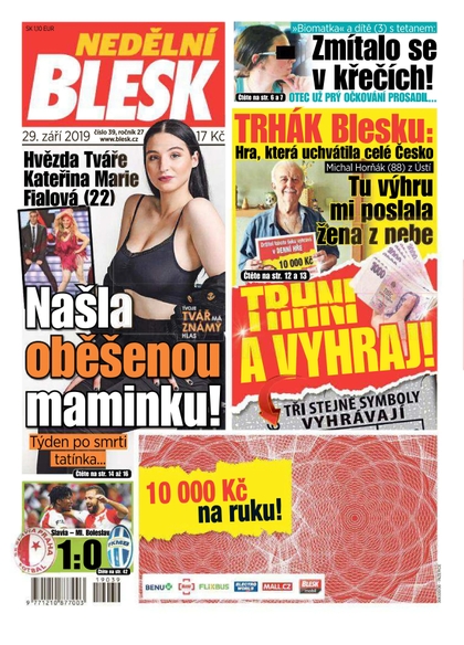 E-magazín Nedělní Blesk - 29.9.2019 - CZECH NEWS CENTER a. s.