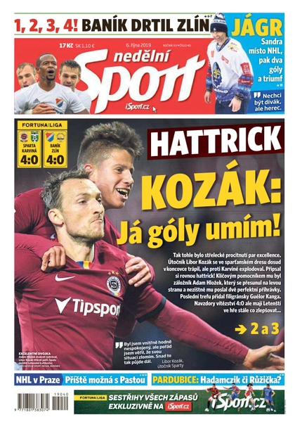 E-magazín Nedělní Sport - 6.10.2019 - CZECH NEWS CENTER a. s.
