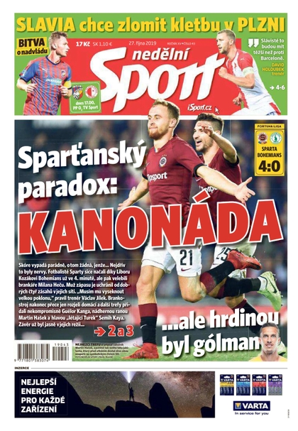 E-magazín Nedělní Sport - 27.10.2019 - CZECH NEWS CENTER a. s.