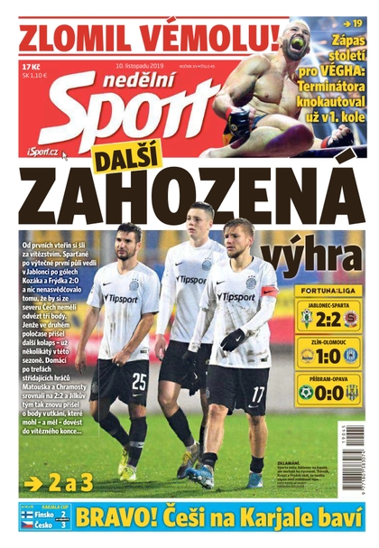 E-magazín Nedělní Sport - 10.11.2019 - CZECH NEWS CENTER a. s.