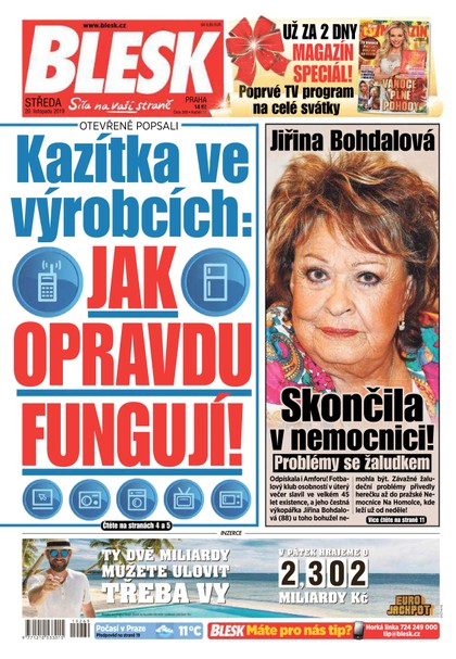 E-magazín Blesk - 20.11.2019 - CZECH NEWS CENTER a. s.