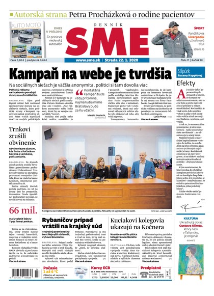 E-magazín SME 22/1/2020 - Petit Press, a.s. 