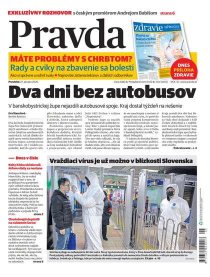 E-magazín Denník Pravda 27. 1. 2020 - OUR MEDIA SR a. s.