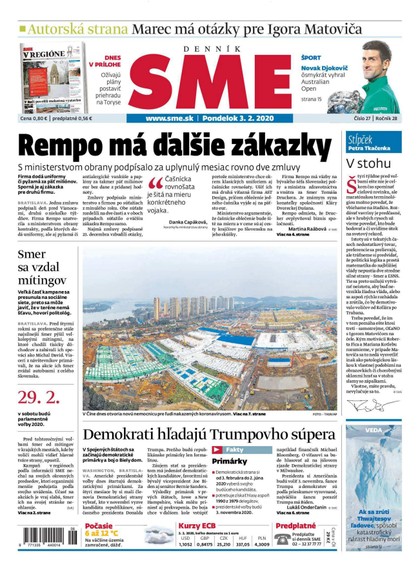 E-magazín SME 3/2/2020 - Petit Press, a.s. 