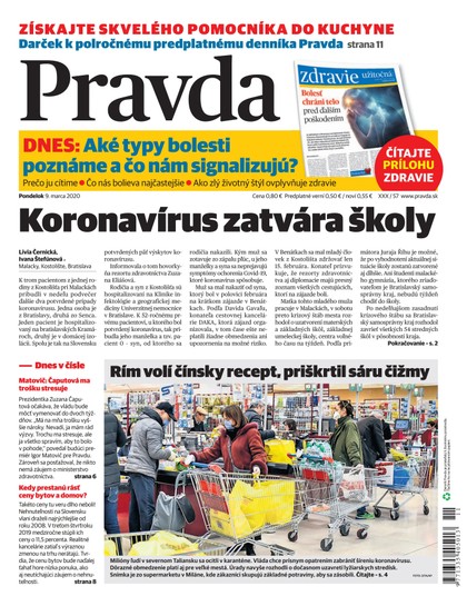 E-magazín Denník Pravda 9. 3. 2020 - OUR MEDIA SR a. s.