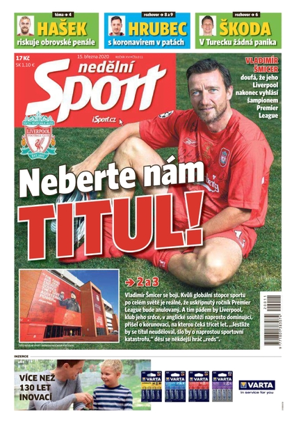 E-magazín Nedělní Sport - 15.3.2020 - CZECH NEWS CENTER a. s.