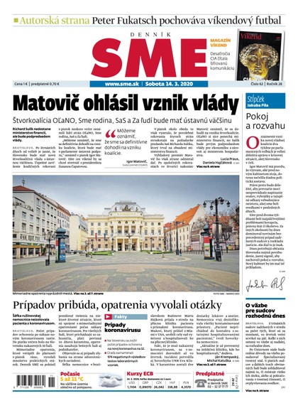 E-magazín SME 14/3/2020 - Petit Press, a.s. 