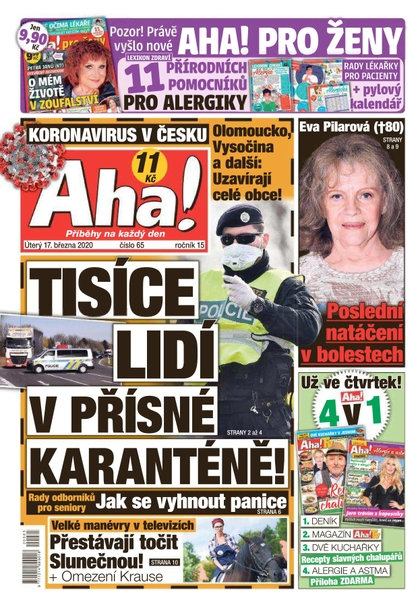 E-magazín AHA! - 17.3.2020 - CZECH NEWS CENTER a. s.