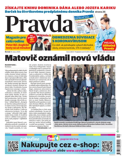 E-magazín Denník Pravda 19. 3. 2020 - OUR MEDIA SR a. s.