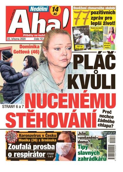 E-magazín Nedělní AHA! - 22.3.2020 - CZECH NEWS CENTER a. s.