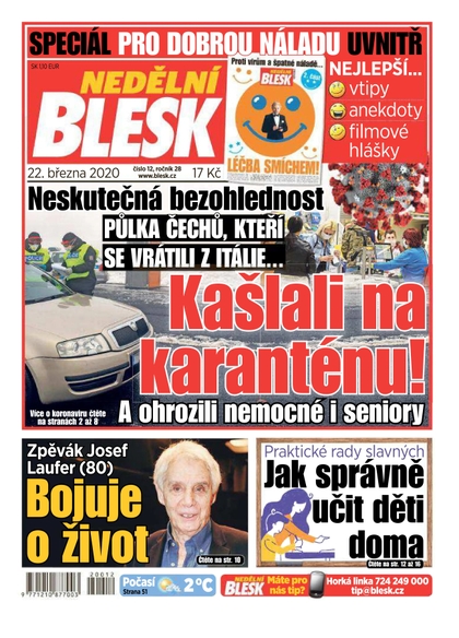 E-magazín Nedělní Blesk - 22.3.2020 - CZECH NEWS CENTER a. s.