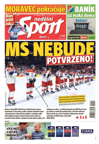 E-magazín Nedělní Sport - 22.3.2020 - CZECH NEWS CENTER a. s.