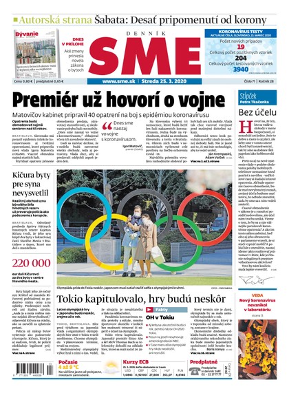 E-magazín SME 25/3/2020 - Petit Press, a.s. 