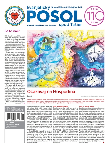E-magazín Evanjelický POSOL spod Tatier 12-13/2020 - TRANOSCIUS a.s.