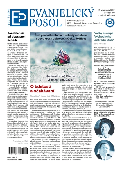 E-magazín Evanjelický POSOL spod Tatier 45-46/2019 - TRANOSCIUS a.s.