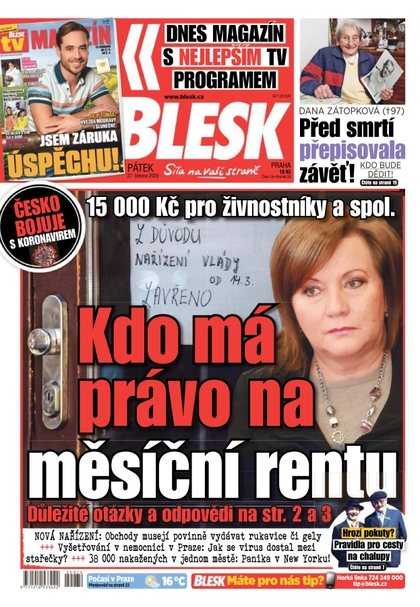 E-magazín Blesk - 27.3.2020 - CZECH NEWS CENTER a. s.