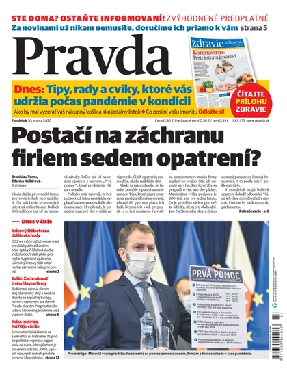 E-magazín Denník Pravda 30. 3. 2020 - OUR MEDIA SR a. s.