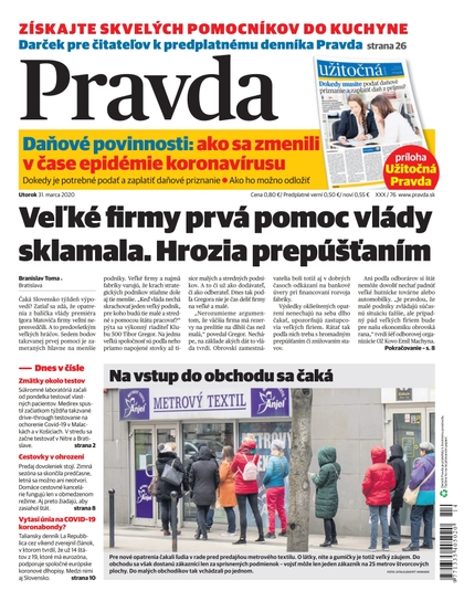 E-magazín Denník Pravda 31. 3. 2020 - OUR MEDIA SR a. s.