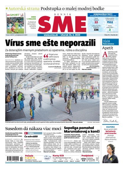 E-magazín SME 31/3/2020 - Petit Press, a.s. 