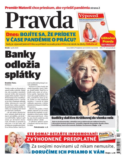 E-magazín Denník Pravda 1. 4. 2020 - OUR MEDIA SR a. s.