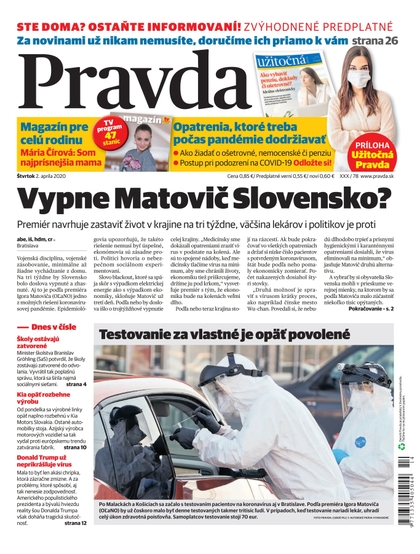 E-magazín Denník Pravda 2. 4. 2020 - OUR MEDIA SR a. s.