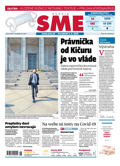 E-magazín SME 6/4/2020 - Petit Press, a.s. 