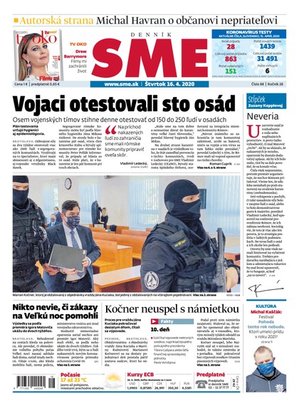 E-magazín SME 16/4/2020 - Petit Press, a.s. 