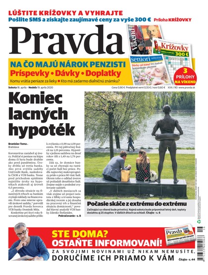 E-magazín Denník Pravda 18. 4. 2020 - OUR MEDIA SR a. s.