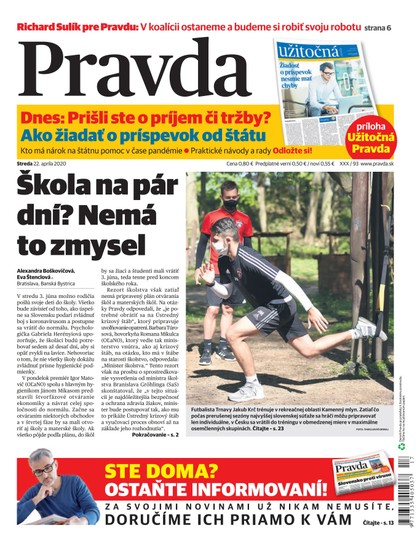 E-magazín Denník Pravda 22. 4. 2020 - OUR MEDIA SR a. s.