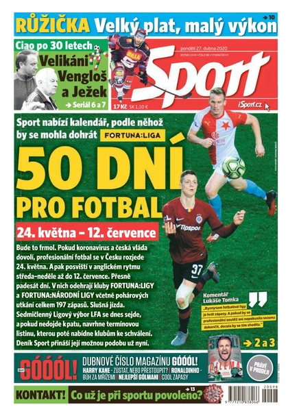 E-magazín Sport - 27.4.2020 - CZECH NEWS CENTER a. s.