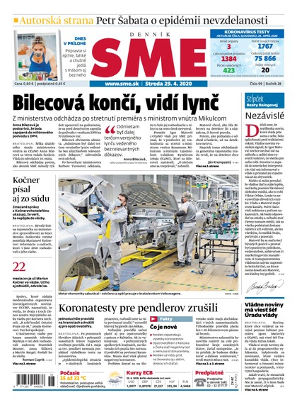 E-magazín SME 29/4/2020 - Petit Press, a.s. 