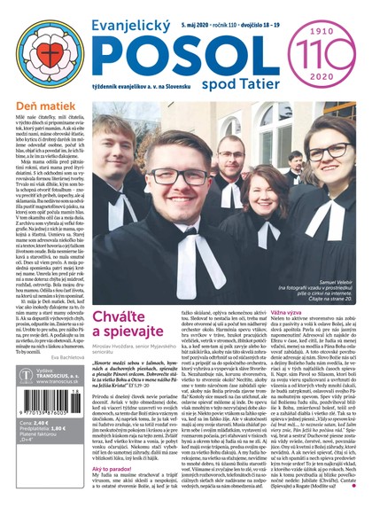 E-magazín Evanjelický POSOL spod Tatier 18-19/2020 - TRANOSCIUS a.s.