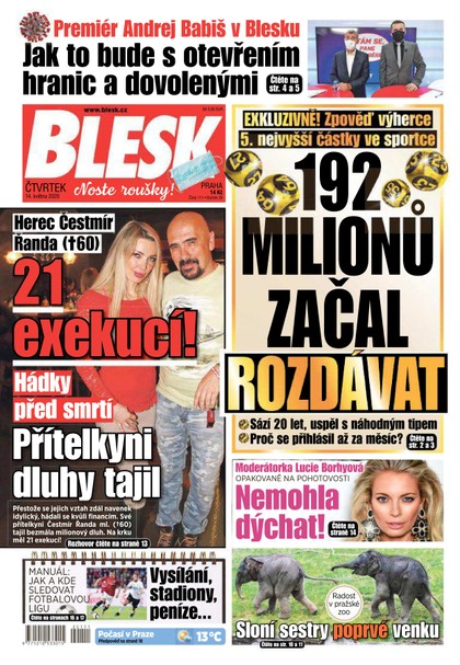 E-magazín Blesk - 14.5.2020 - CZECH NEWS CENTER a. s.