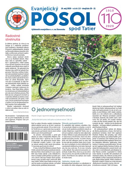 E-magazín Evanjelický POSOL spod Tatier 20-21/2020 - TRANOSCIUS a.s.