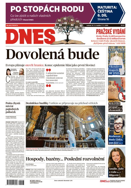 E-magazín MF DNES - 16.5.2020 - MAFRA, a.s.