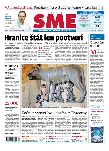 E-magazín SME 20/5/2020 - Petit Press, a.s. 