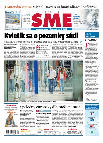 E-magazín SME 21/5/2020 - Petit Press, a.s. 