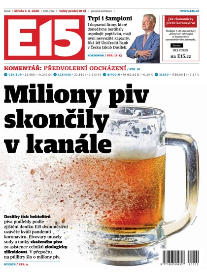 E-magazín E15 - 3.6.2020 - CZECH NEWS CENTER a. s.