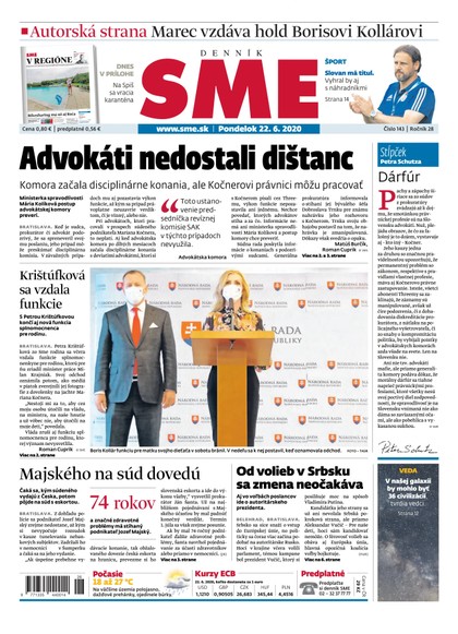 E-magazín SME 22/6/2020 - Petit Press, a.s. 