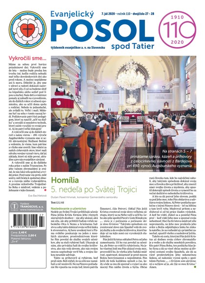 E-magazín Evanjelický POSOL spod Tatier 27-28 - TRANOSCIUS a.s.