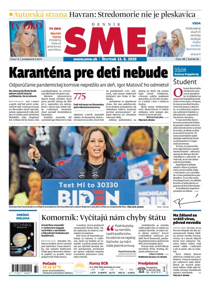 E-magazín SME 13/8/2020 - Petit Press, a.s. 