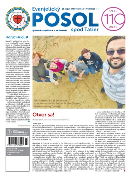 E-magazín Evanjelický POSOL spod Tatier 33-34/2020 - TRANOSCIUS a.s.