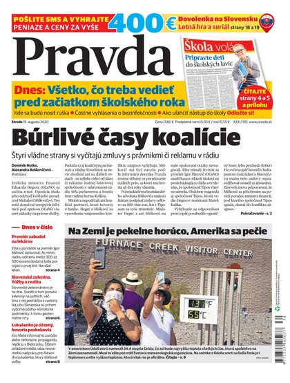 E-magazín Denník Pravda 19. 8. 2020 - OUR MEDIA SR a. s.