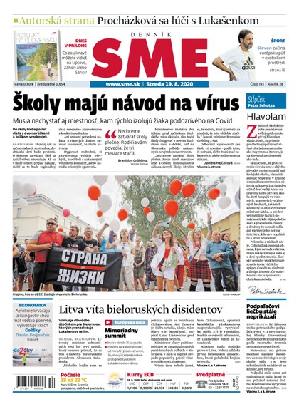 E-magazín SME 19/8/2020 - Petit Press, a.s. 