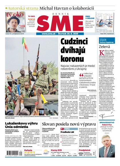 E-magazín SME 20/8/2020 - Petit Press, a.s. 