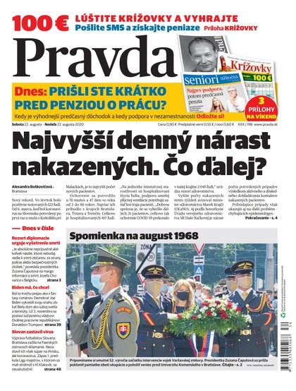 E-magazín Denník Pravda 22. 8. 2020 - OUR MEDIA SR a. s.