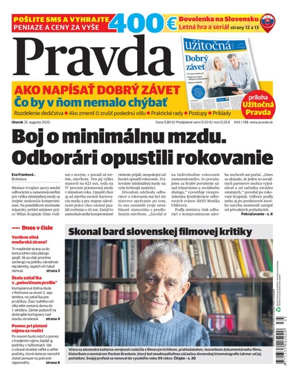 E-magazín Denník Pravda 25. 8. 2020 - OUR MEDIA SR a. s.