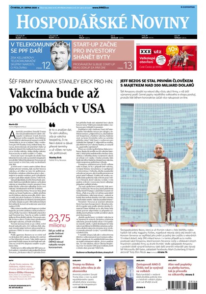 E-magazín HN 166 - 27.08.2020 - Economia, a.s.